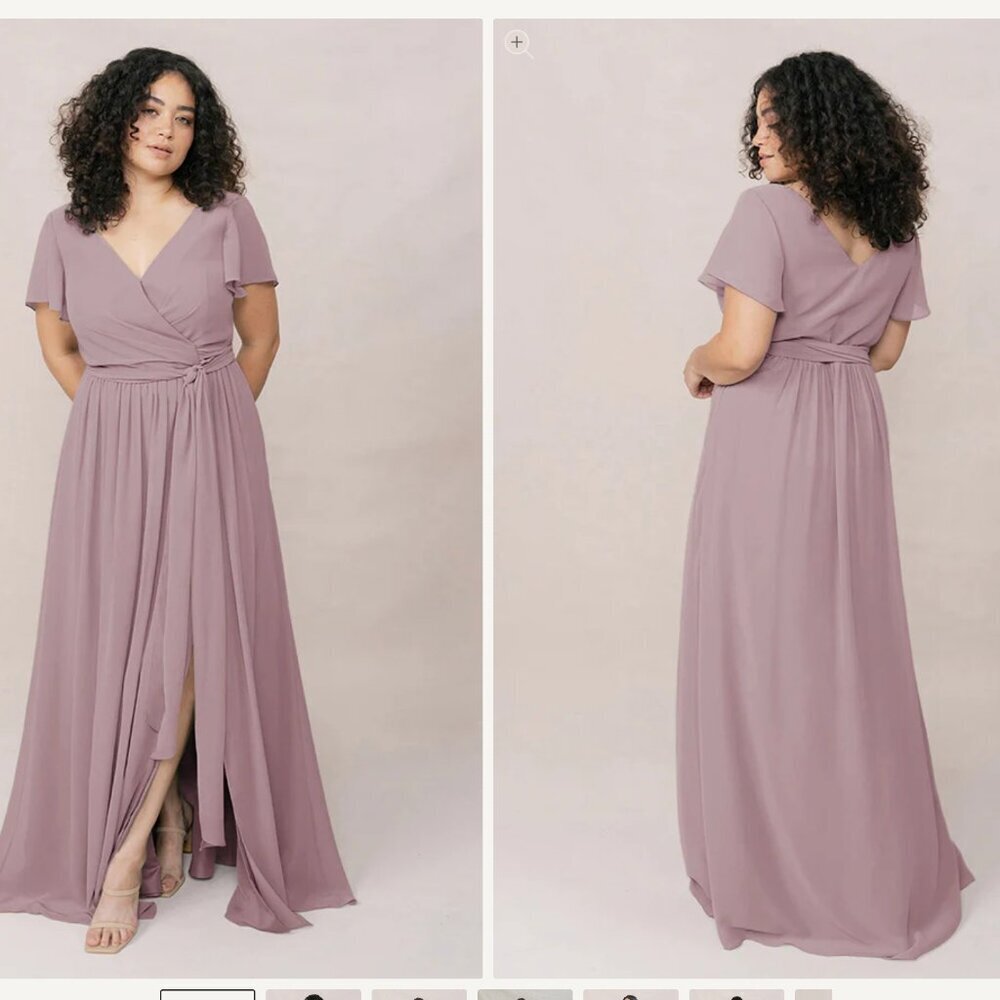 Revelry Harper Chiffon Faux Wrap Dress in Wisteria Bridesmaid Dress Maxi Sz 4